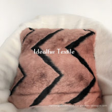 Wave Pattern Jacquard Faux Fur Pillow/Fur Cushion Cover